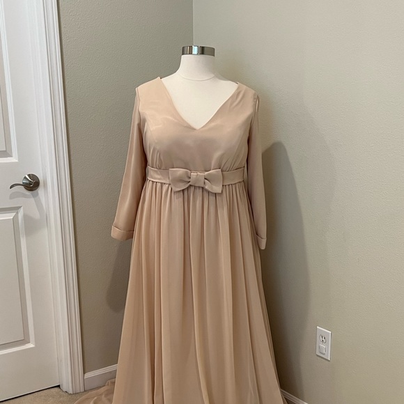 BHLDN Dresses & Skirts - Custom formal long gown dress with train size 16 18 1X 2X Plus Size nude